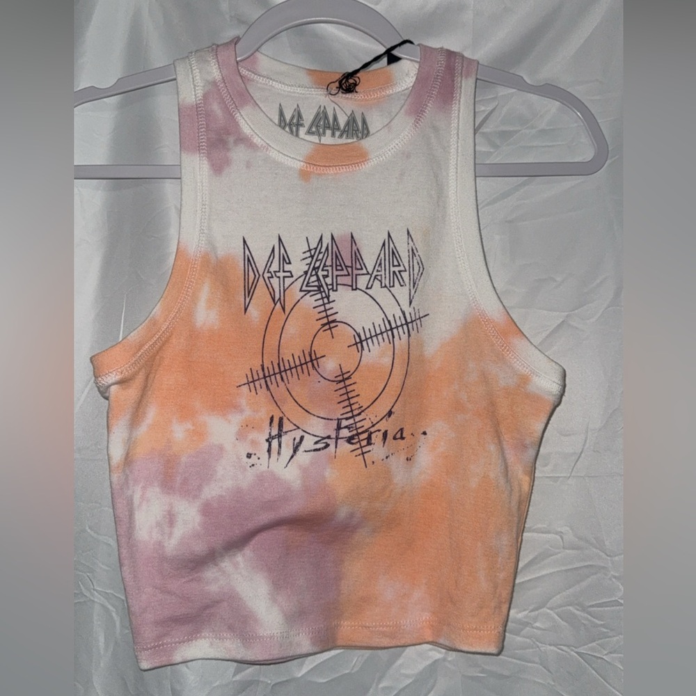 Def Leppard hysteria Tie-Dye Tank Top new
